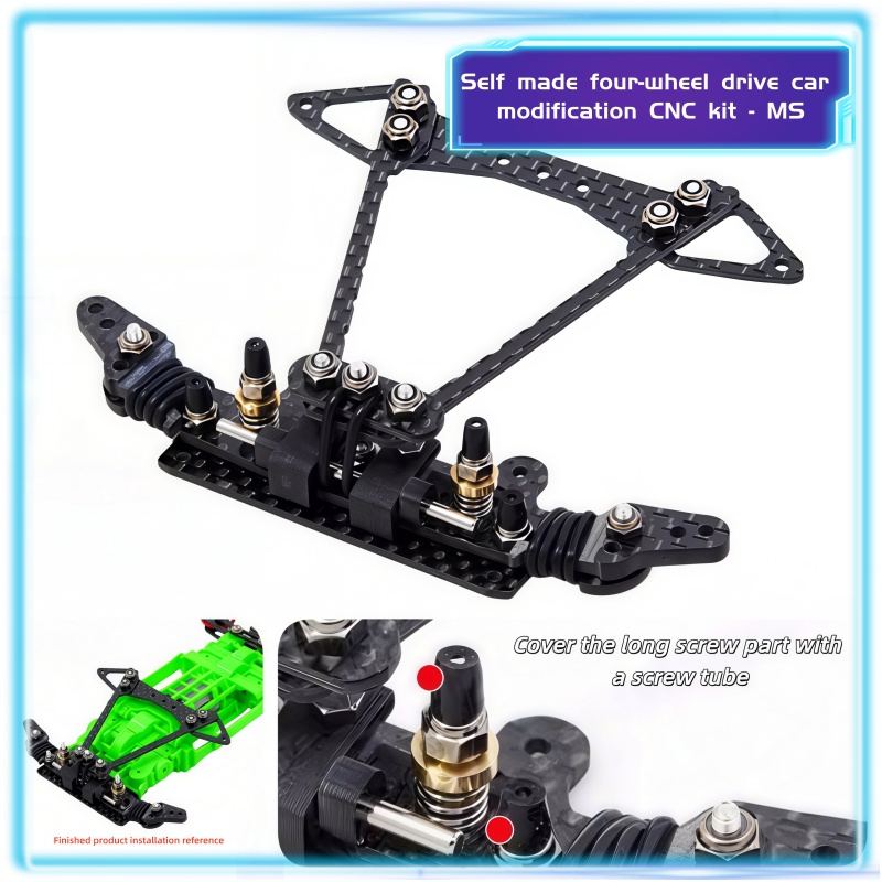 Model Kit Ms General - 1SET Zelfgemaakte Mini 4WD Carbon Fiber