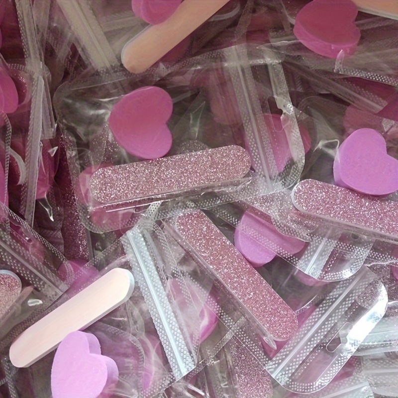 Sanding Stick Set - Glitter Nagelverzorgingsset - Nagelvijlen, Polijststaafjes, Hartvormige