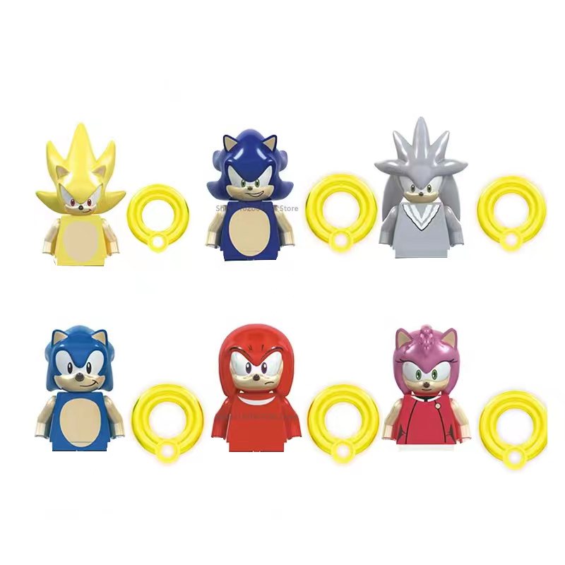Model Kit Sonic - 6 stks/set Anime Sonic Bricks Shadow