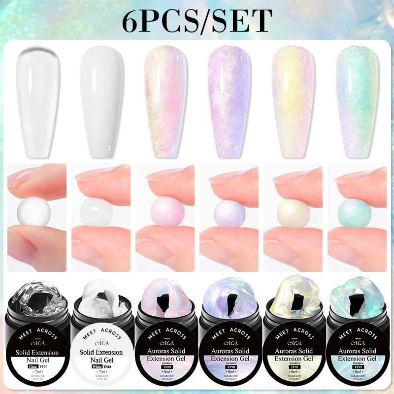 Sanding Stick Set - 6pcs Aurora Non-stick Hand Extension Gel
