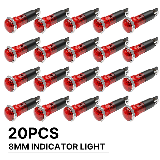 Panel Line Marker - FILN 20PCS 8mm LED Indicatorlamp IP67