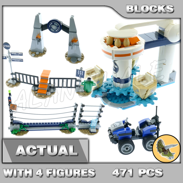 Model Kit Jurassic Park - 471pcs Jurassic World Triceratops Rampage Dinosaur