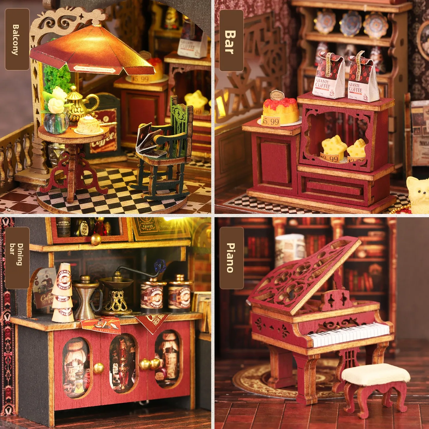 DIY 3D Houten Koffiehuis Boeke - Model Kit Manual recensie en prijs