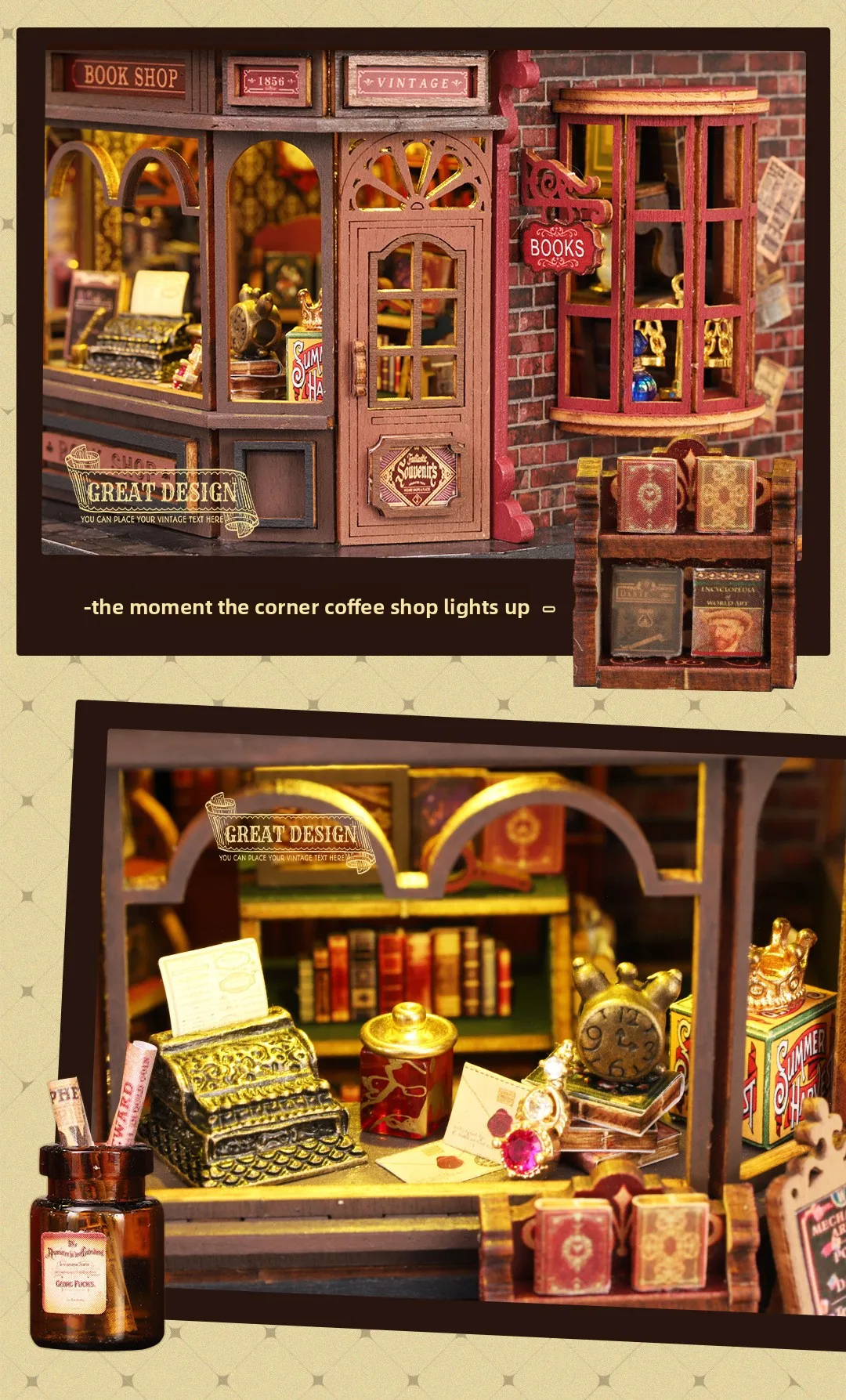DIY 3D Houten Koffiehuis Boeke - Model Kit Manual recensie en prijs